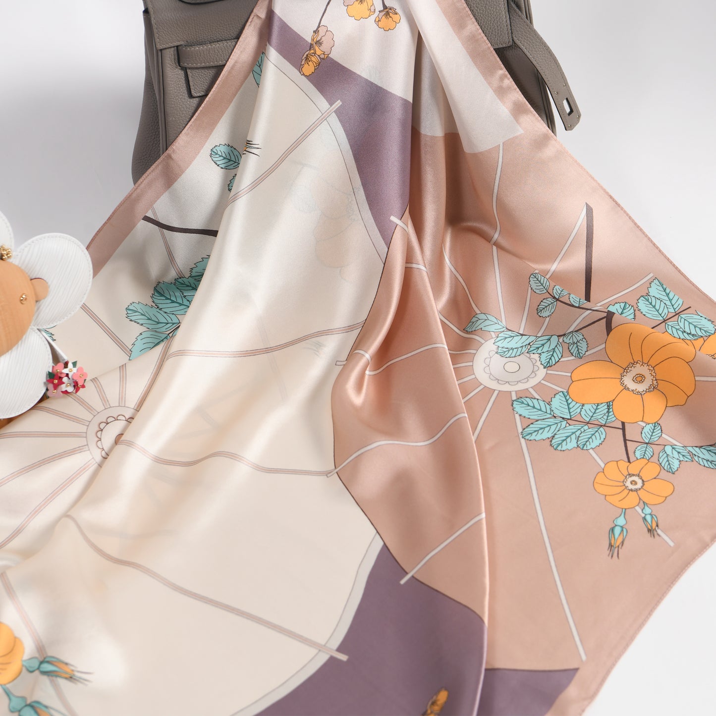 Cherry Blossom in Bloom silk scarf