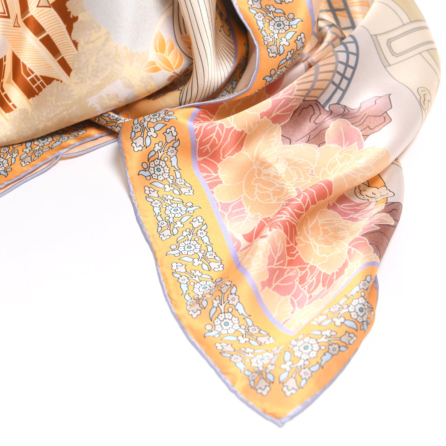 Pastel Orange in Nature Silk Scarf